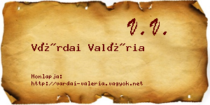 Várdai Valéria névjegykártya